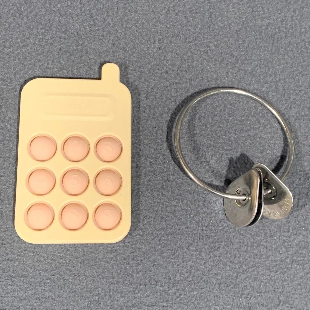 Mushie Silicone Phone Press Toy & Lovevery Metal Key‎ Ring Sensory Toy Bundle